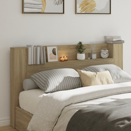 vidaXL Cabecero de cama con LED roble Sonoma 180x16,5x103,5 cm