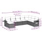 vidaXL Set sofás de jardín 8 piezas y cojines ratán sintético marrón vidaXL Set sofás de jardín 8 piezas y cojines ratán sintético marrón