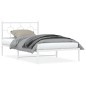vidaXL Estructura de cama de metal con cabecero blanco 107x203 cm