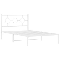 vidaXL Estructura de cama de metal con cabecero blanco 107x203 cm