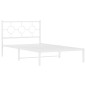 vidaXL Estructura de cama de metal con cabecero blanco 107x203 cm