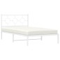 vidaXL Estructura de cama de metal con cabecero blanco 107x203 cm