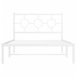 vidaXL Estructura de cama de metal con cabecero blanco 107x203 cm