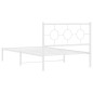 vidaXL Estructura de cama de metal con cabecero blanco 107x203 cm