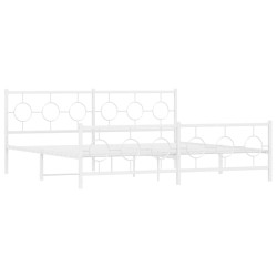 vidaXL Estructura cama metal con cabecero y pie cama blanco 193x203 cm