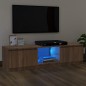 vidaXL Mueble de TV con luces LED marrón roble 120x30x35,5 cm