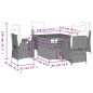 vidaXL Set de muebles jardín 5 pzas con cojines ratán sintético negro