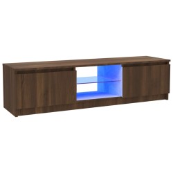 vidaXL Mueble de TV con luces LED marrón roble 120x30x35,5 cm