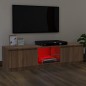 vidaXL Mueble de TV con luces LED marrón roble 120x30x35,5 cm