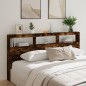 vidaXL Cabecero de cama con luz LED roble ahumado 200x17x102 cm vidaXL Cabecero de cama con luz LED roble ahumado 200x17x102 cm
