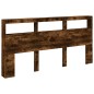 vidaXL Cabecero de cama con luz LED roble ahumado 200x17x102 cm vidaXL Cabecero de cama con luz LED roble ahumado 200x17x102 cm