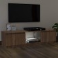 vidaXL Mueble de TV con luces LED marrón roble 120x30x35,5 cm