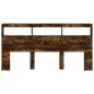 vidaXL Cabecero de cama con luz LED roble ahumado 200x17x102 cm vidaXL Cabecero de cama con luz LED roble ahumado 200x17x102 cm
