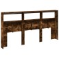 vidaXL Cabecero de cama con luz LED roble ahumado 200x17x102 cm vidaXL Cabecero de cama con luz LED roble ahumado 200x17x102 cm