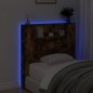 vidaXL Cabecero de cama con luz LED roble ahumado 100x16,5x103,5 cm vidaXL Cabecero de cama con luz LED roble ahumado 100x16,5x103,5 cm