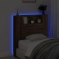 vidaXL Cabecero de cama con luz LED marrón roble 100x16,5x103,5 cm vidaXL Cabecero de cama con luz LED marrón roble 100x16,5x103,5 cm