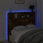 vidaXL Cabecero de cama con luz LED roble ahumado 120x16,5x103,5 cm vidaXL Cabecero de cama con luz LED roble ahumado 120x16,5x103,5 cm