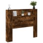 vidaXL Cabecero de cama con luz LED roble ahumado 120x16,5x103,5 cm vidaXL Cabecero de cama con luz LED roble ahumado 120x16,5x103,5 cm