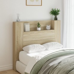 vidaXL Cabecero de cama con luz LED roble Sonoma 120x16,5x103,5 cm