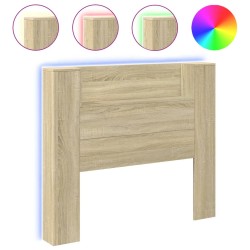 vidaXL Cabecero de cama con luz LED roble Sonoma 120x16,5x103,5 cm