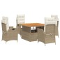 vidaXL Set comedor de jardín 5 pzas con cojines ratán sintético beige vidaXL Set comedor de jardín 5 pzas con cojines ratán sintético beige