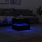 vidaXL Mesa de centro con luces LED negro 50x50x40 cm