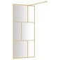 vidaXL Mampara puerta de ducha vidrio transparente ESG dorado 90x195cm vidaXL Mampara puerta de ducha vidrio transparente ESG dorado 90x195cm