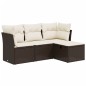 vidaXL Set de sofás de jardín 4 pzas y cojines ratán sintético marrón vidaXL Set de sofás de jardín 4 pzas y cojines ratán sintético marrón