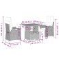 vidaXL Set comedor de jardín 3 piezas con cojines ratán sintético gris vidaXL Set comedor de jardín 3 piezas con cojines ratán sintético gris