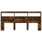 vidaXL Cabecero de cama con luz LED roble ahumado 220x17x102 cm vidaXL Cabecero de cama con luz LED roble ahumado 220x17x102 cm