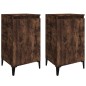 vidaXL Mesitas noche 2 uds madera contrachapada roble humo 40x35x70 cm vidaXL Mesitas noche 2 uds madera contrachapada roble humo 40x35x70 cm