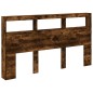 vidaXL Cabecero de cama con luz LED roble ahumado 180x17x102 cm vidaXL Cabecero de cama con luz LED roble ahumado 180x17x102 cm