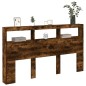 vidaXL Cabecero de cama con luz LED roble ahumado 180x17x102 cm vidaXL Cabecero de cama con luz LED roble ahumado 180x17x102 cm