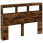 vidaXL Cabecero de cama con luz LED roble ahumado 140x17x102 cm vidaXL Cabecero de cama con luz LED roble ahumado 140x17x102 cm