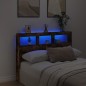 vidaXL Cabecero de cama con luz LED roble ahumado 140x17x102 cm vidaXL Cabecero de cama con luz LED roble ahumado 140x17x102 cm
