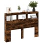 vidaXL Cabecero de cama con luz LED roble ahumado 140x17x102 cm vidaXL Cabecero de cama con luz LED roble ahumado 140x17x102 cm