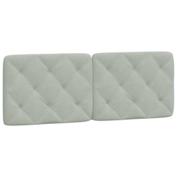 vidaXL Cabecero de cama acolchado terciopelo gris claro 140 cm