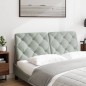 vidaXL Cabecero de cama acolchado terciopelo gris claro 140 cm vidaXL Cabecero de cama acolchado terciopelo gris claro 140 cm