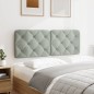 vidaXL Cabecero de cama acolchado terciopelo gris claro 140 cm vidaXL Cabecero de cama acolchado terciopelo gris claro 140 cm