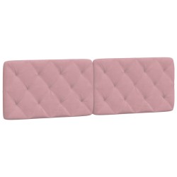vidaXL Cabecero de cama acolchado terciopelo rosa 160 cm