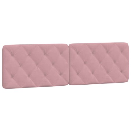 vidaXL Cabecero de cama acolchado terciopelo rosa 160 cm