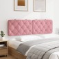 vidaXL Cabecero de cama acolchado terciopelo rosa 160 cm vidaXL Cabecero de cama acolchado terciopelo rosa 160 cm