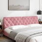 vidaXL Cabecero de cama acolchado terciopelo rosa 200 cm vidaXL Cabecero de cama acolchado terciopelo rosa 200 cm