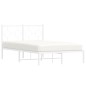 vidaXL Estructura de cama de metal con cabecero blanca 120x200 cm vidaXL Estructura de cama de metal con cabecero blanca 120x200 cm