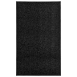 vidaXL Felpudo lavable negro 90x150 cm