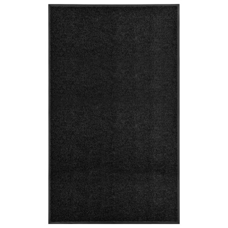 vidaXL Felpudo lavable negro 90x150 cm
