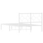 vidaXL Estructura de cama de metal con cabecero blanca 120x200 cm vidaXL Estructura de cama de metal con cabecero blanca 120x200 cm