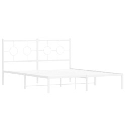 vidaXL Estructura de cama con cabecero metal blanca 160x200 cm