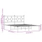 vidaXL Estructura de cama con cabecero metal blanca 160x200 cm vidaXL Estructura de cama con cabecero metal blanca 160x200 cm