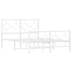 vidaXL Estructura cama metal con cabecero y estribo blanco 120x190 cm